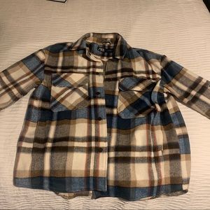 zara plaid shacket sz small